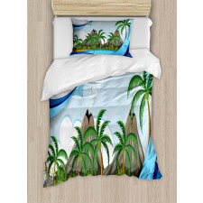 Exotic Volcano Island Duvet Cover Set