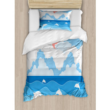 Seascape Art Dolphins Duvet Cover Set