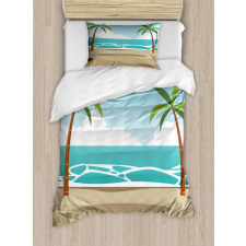 Ocean and Palm Trees Duvet Cover Set