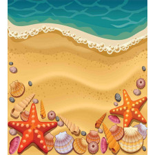 Seashell on Shore Cartoon Duvet Cover Set