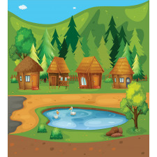 Huts Pond in Woods Duvet Cover Set