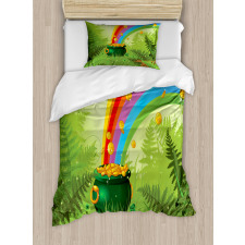 Pot of Coins and Rainbow Duvet Cover Set