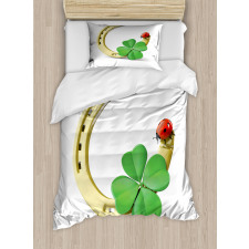 Horseshoe Ladybug Shamrock Duvet Cover Set