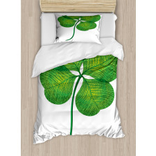 Detailed 4 Leaf Shamrock Duvet Cover Set