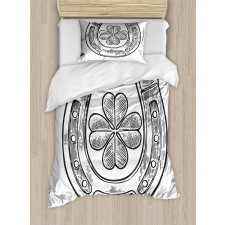 Shamrock and Horseshoe Image Duvet Cover Set