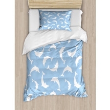 Pattern with Dolphins Duvet Cover Set