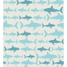 Swimming Sharks in Sea Duvet Cover Set