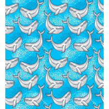 Dotted Whale Sea Ocean Duvet Cover Set