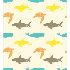 Whale Shark and Turtle Duvet Cover Set