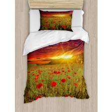 Meadow Poppies Sky Duvet Cover Set