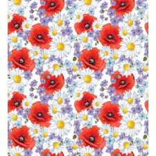 Poppy and Daisy Flower Duvet Cover Set
