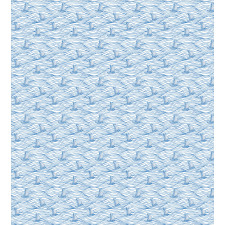 Sea Waves Sailboat Sketch Duvet Cover Set