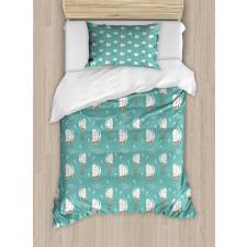 Pirate Ship Anchor Seagulls Duvet Cover Set