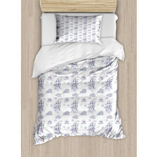 Vessels Watercolor Sketch Duvet Cover Set