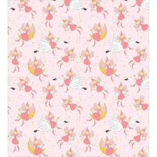 Flying Fairies Swan Moon Duvet Cover Set