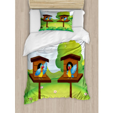 Winged Animals Nest Duvet Cover Set