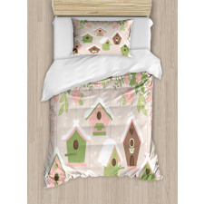 Pastel Floral Snow Nest Duvet Cover Set