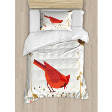 Red Cardinal in Autumn Duvet Cover Set