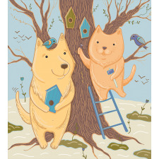 Couple Bears Tree Duvet Cover Set