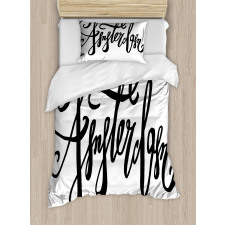 Cursive Modern Typography Duvet Cover Set