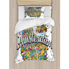 Vibrant Digital Mapping Duvet Cover Set