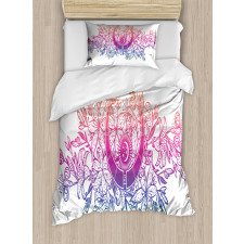 Lily Flowers and Crescent Duvet Cover Set