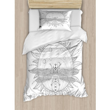 Neutral Sun and Dragonfly Duvet Cover Set