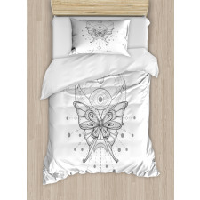 Muted Tones Boho Butterfly Duvet Cover Set