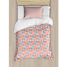 Abstract Bicolour Round Motif Duvet Cover Set