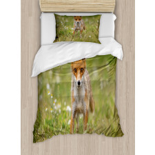 Young Curious Coyote Animal Duvet Cover Set