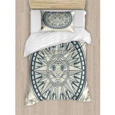 Retro Sun Compass Duvet Cover Set