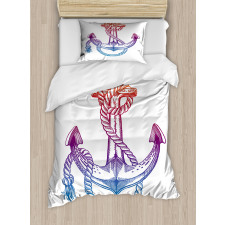 Ombre Anchor Rope Duvet Cover Set