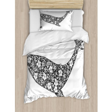 Zentangle Whale Duvet Cover Set