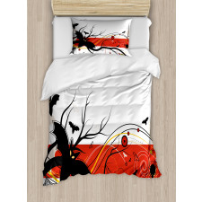 Bat Spider Curls Duvet Cover Set