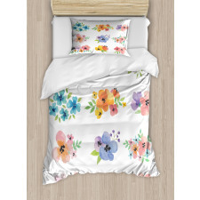 Watercolor Bouquets Duvet Cover Set