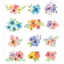 Watercolor Bouquets Duvet Cover Set