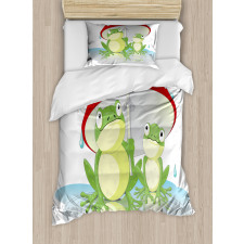 Animal in Mushroom Umbrella Duvet Cover Set