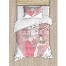 Fairytale Princess Kiss Art Duvet Cover Set