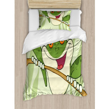 Happy Amphibian in Jungle Duvet Cover Set