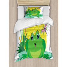 Animal on Leaf Cartoon Sun Duvet Cover Set