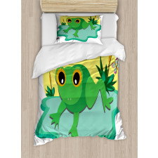 Animal and Butterfly on Pond Duvet Cover Set