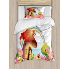 Mushroom House in Garden Duvet Cover Set