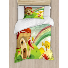 Farm Field Rain Mushroom Duvet Cover Set