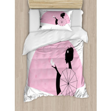 Woman Side Portrait Duvet Cover Set