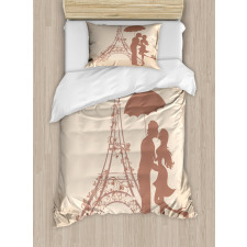 Couple Eiffel Tower Duvet Cover Set