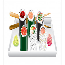 Various Flavored Sushi Plate Duvet Cover Set