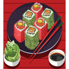 Delicious Sushi Cartoon Art Duvet Cover Set