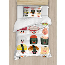 Funny Cartoon Sushi Duvet Cover Set