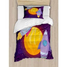 Rocket Spaceship Galactic Duvet Cover Set