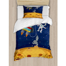 Cartoon Design Space Theme Duvet Cover Set